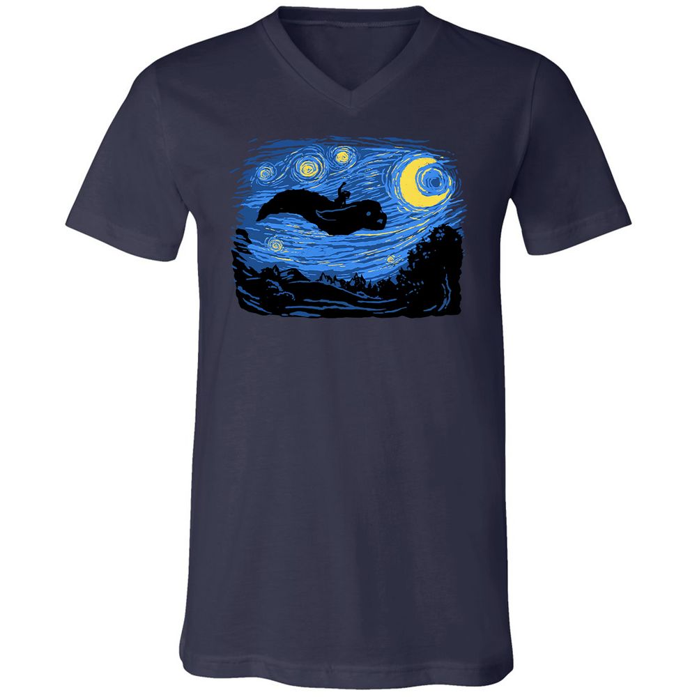 Unisex V-Neck T-Shirt - L2HUX48D - Navy - 2