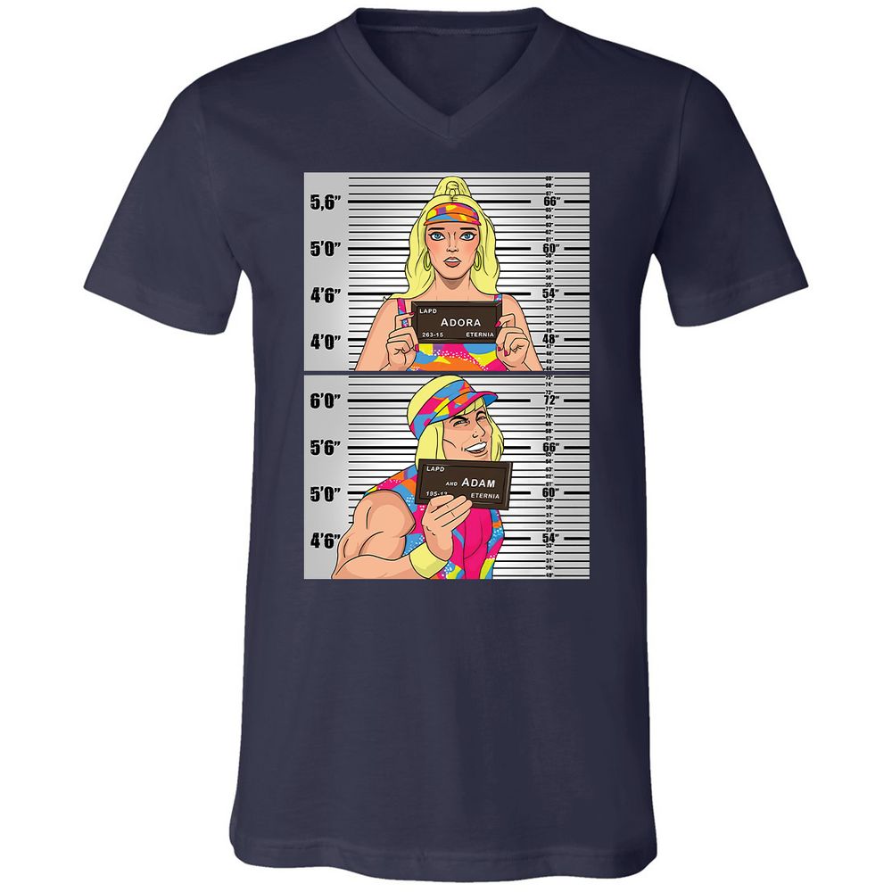 Unisex V-Neck T-Shirt - 3FV6U3B2 - Navy - 2