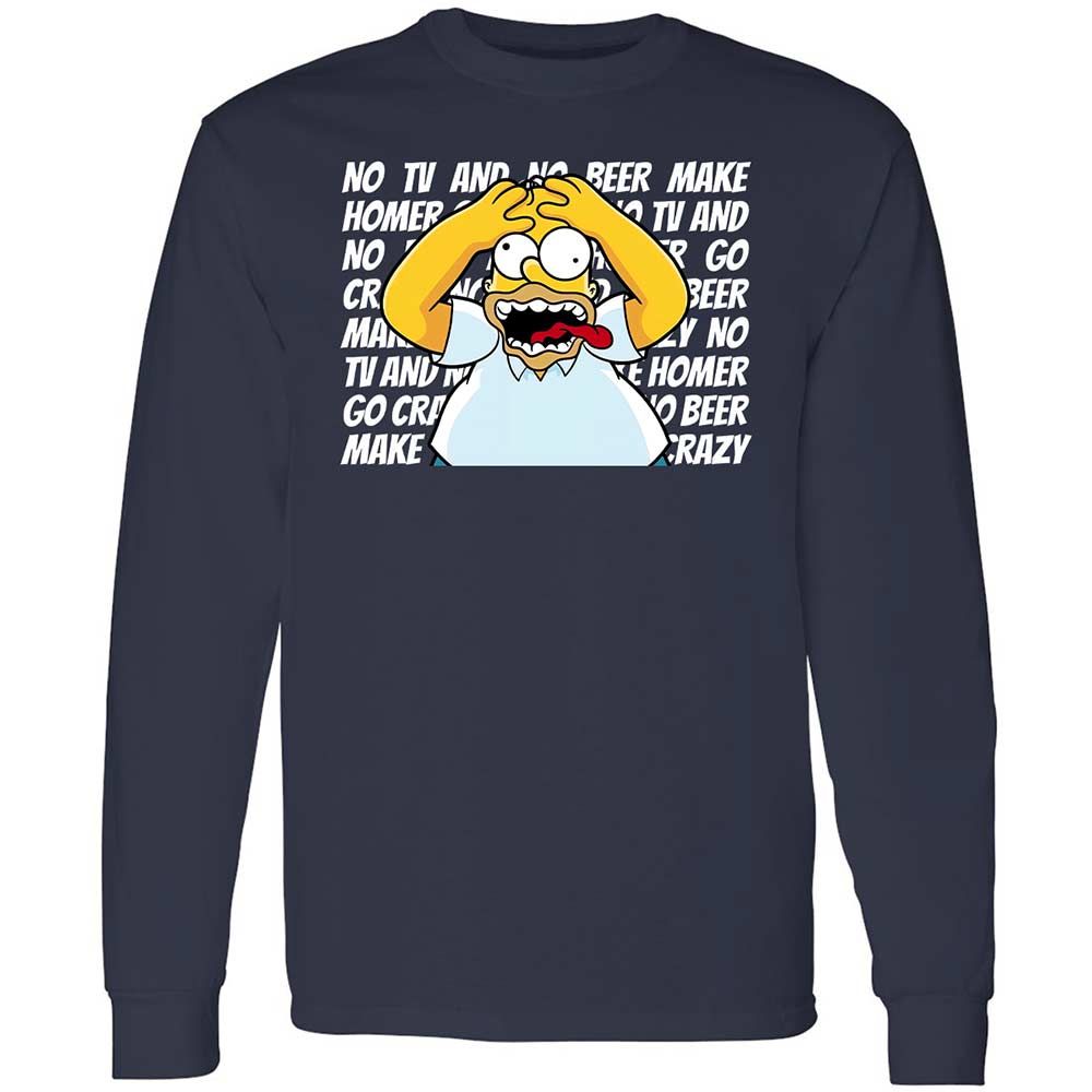 No TV and No Beer Make Homer Go Crazy - Navy - 2