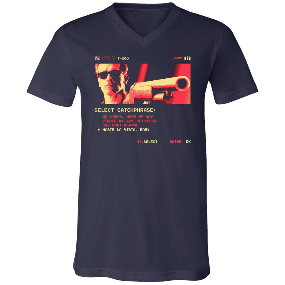 Unisex V-Neck T-Shirt - RWB5KSLR - Navy - 2
