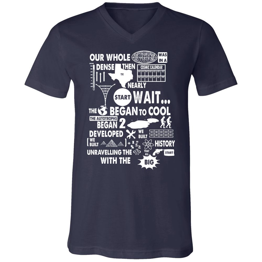 Unisex V-Neck T-Shirt - 7UFVHU83 - Navy - 2