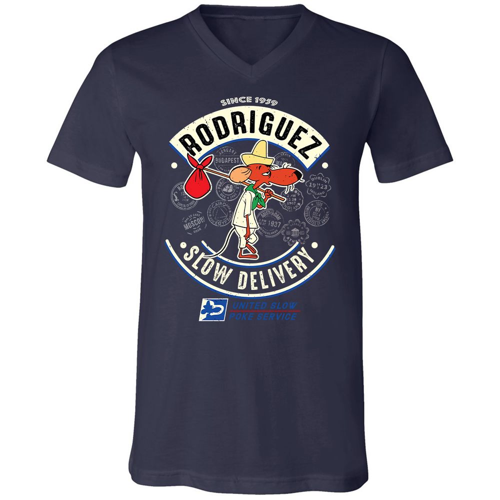 Unisex V-Neck T-Shirt - EJFHH1FP - Navy - 2