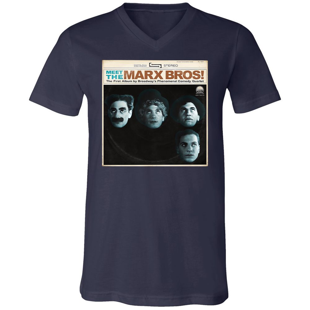 Unisex V-Neck T-Shirt - HWUDPKV6 - Navy - 2