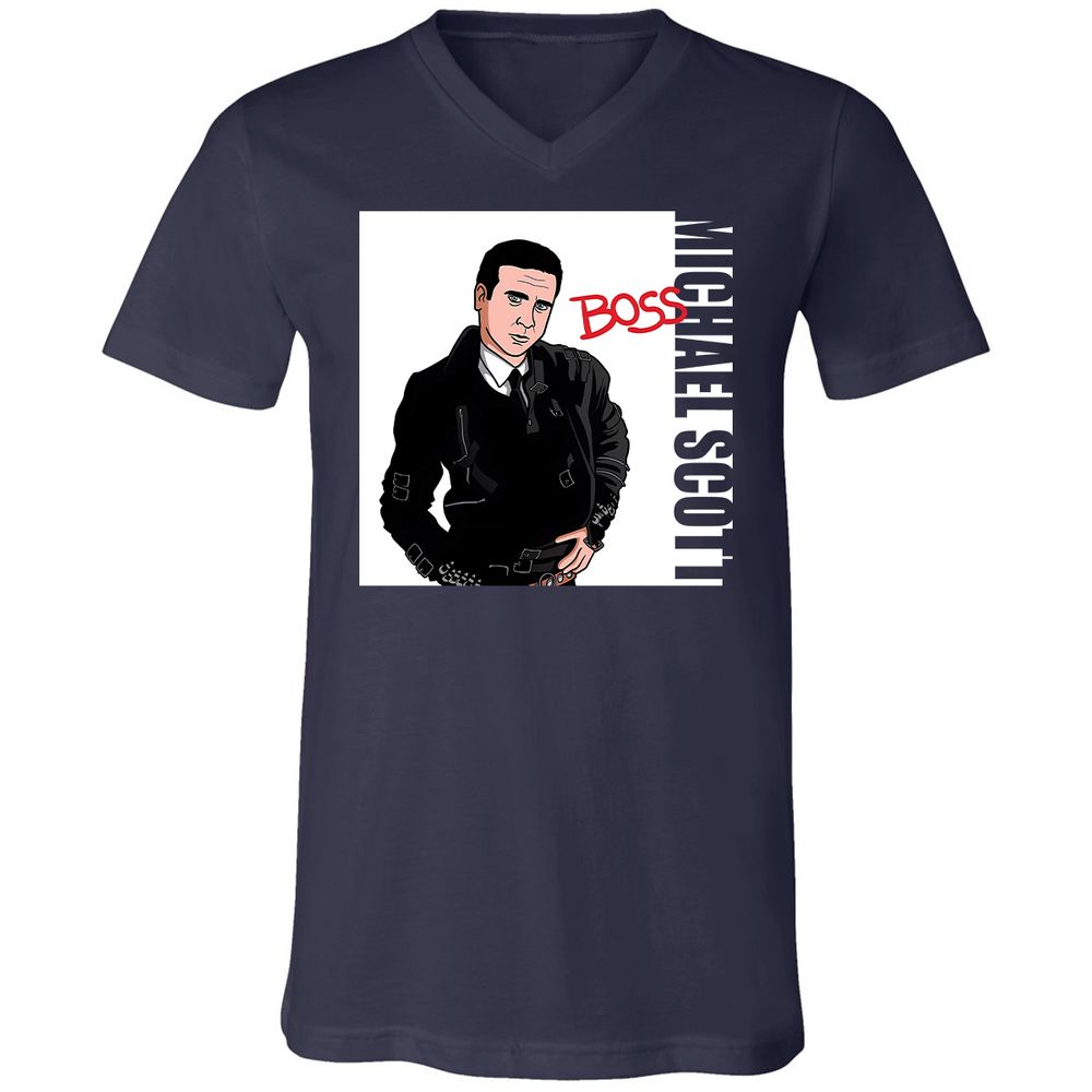 Unisex V-Neck T-Shirt - MZP4A9WC - Navy - 2