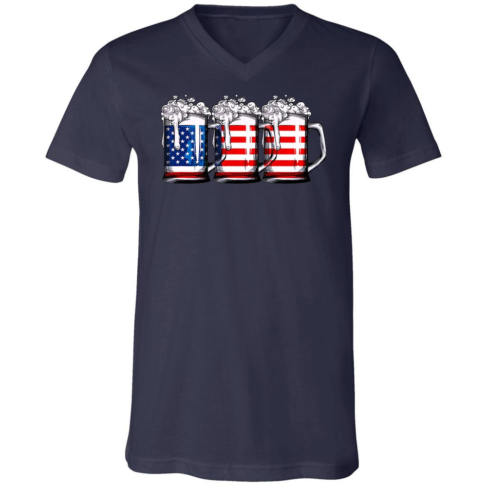 Unisex V-Neck T-Shirt - BJGR3HND - Navy - 2