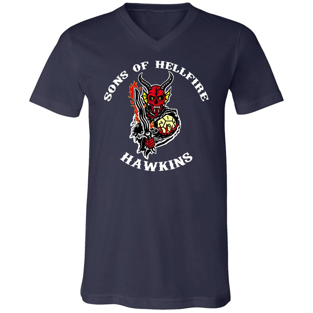 Unisex V-Neck T-Shirt - 4WN6QSTW - Navy - 2