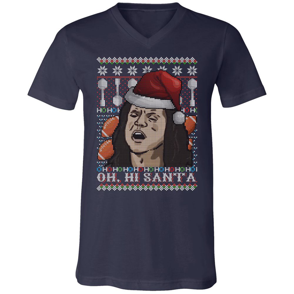 Unisex V-Neck T-Shirt - KSJQZP7V - Navy - 2