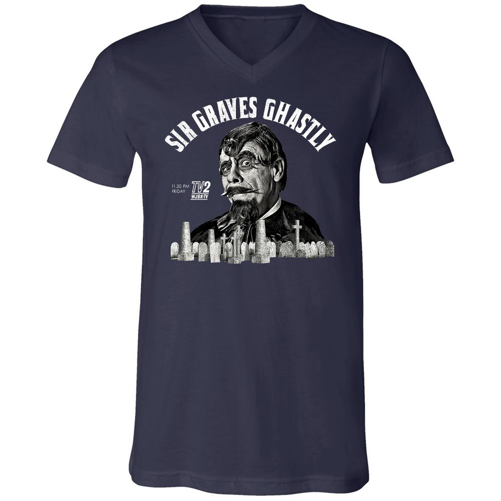 Unisex V-Neck T-Shirt - 5NU4WLS1 - Navy - 2