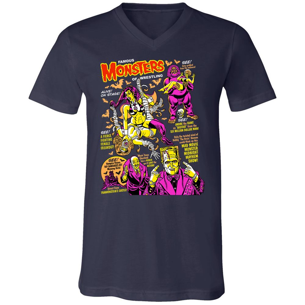 Unisex V-Neck T-Shirt - R3VU4U6T - Navy - 2