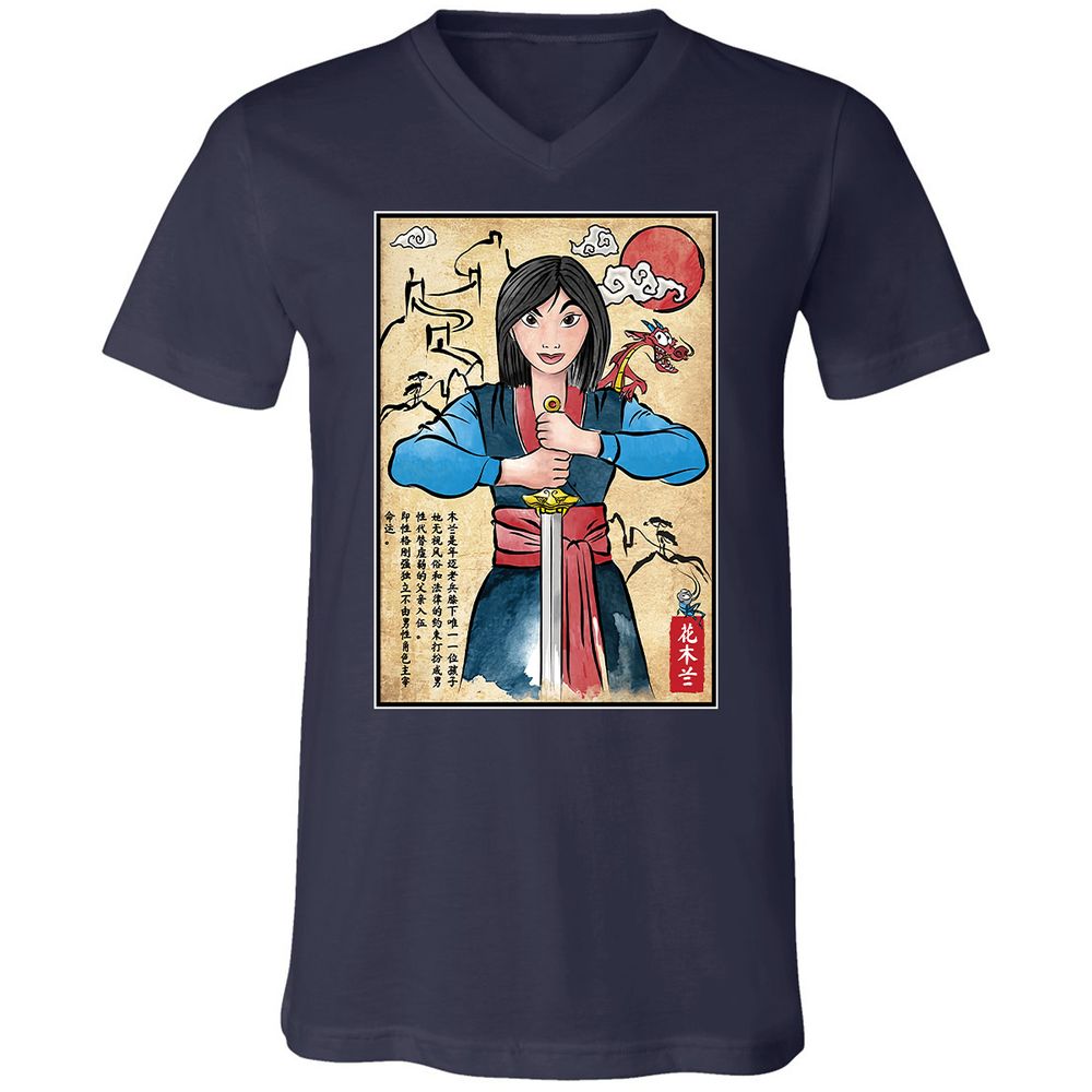 Unisex V-Neck T-Shirt - BWF3TL78 - Navy - 2