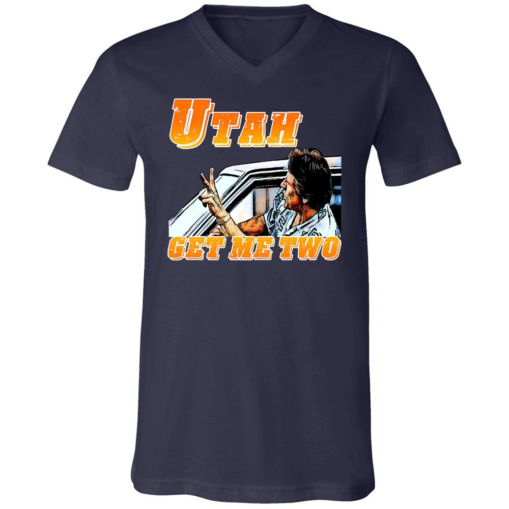 Unisex V-Neck T-Shirt - BWPN94XJ - Navy - 2