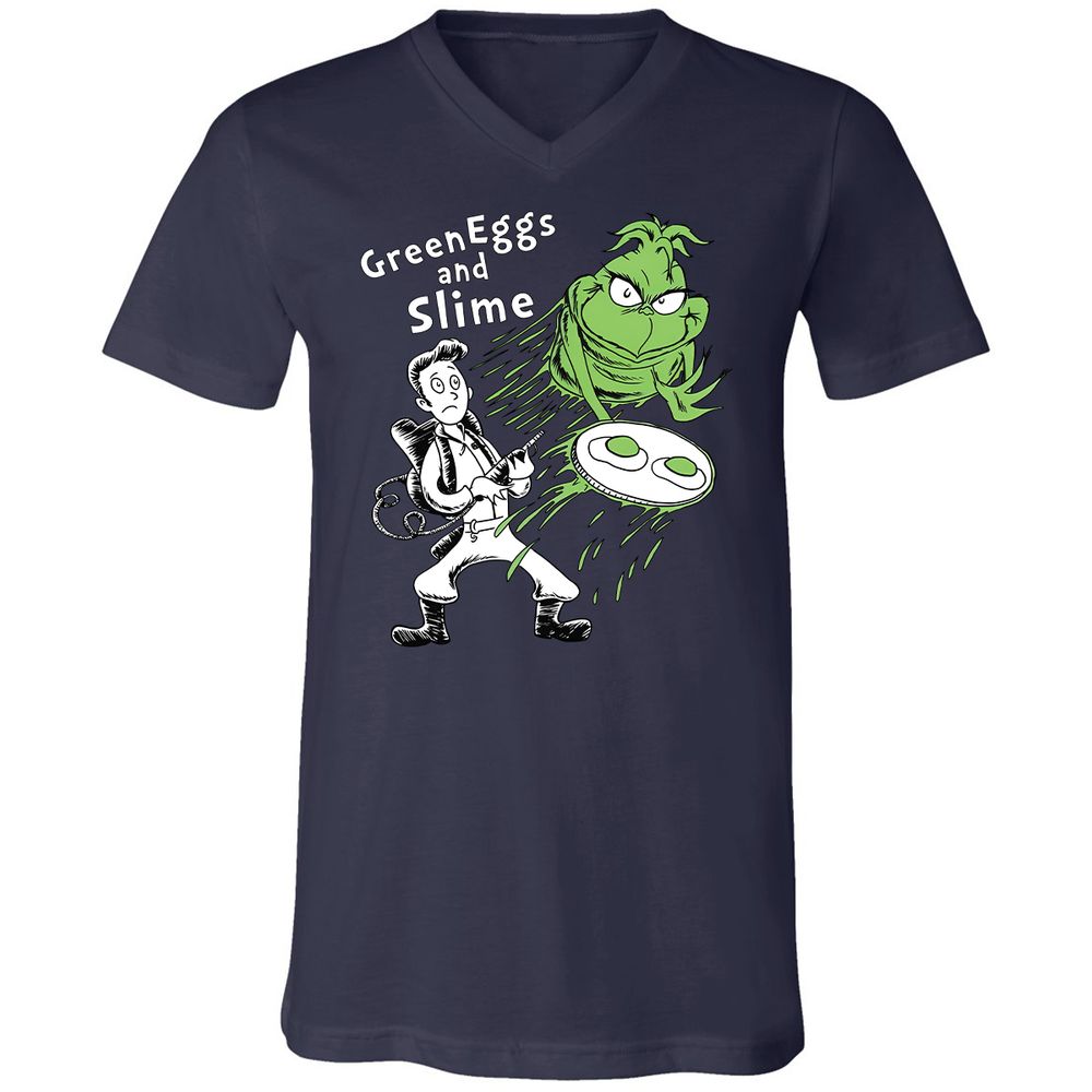 Unisex V-Neck T-Shirt - JVRZ6NN8 - Navy - 2