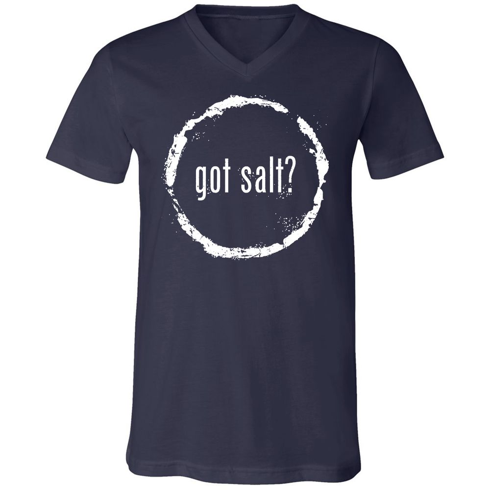 Unisex V-Neck T-Shirt - CAQLBXHW - Navy - 2