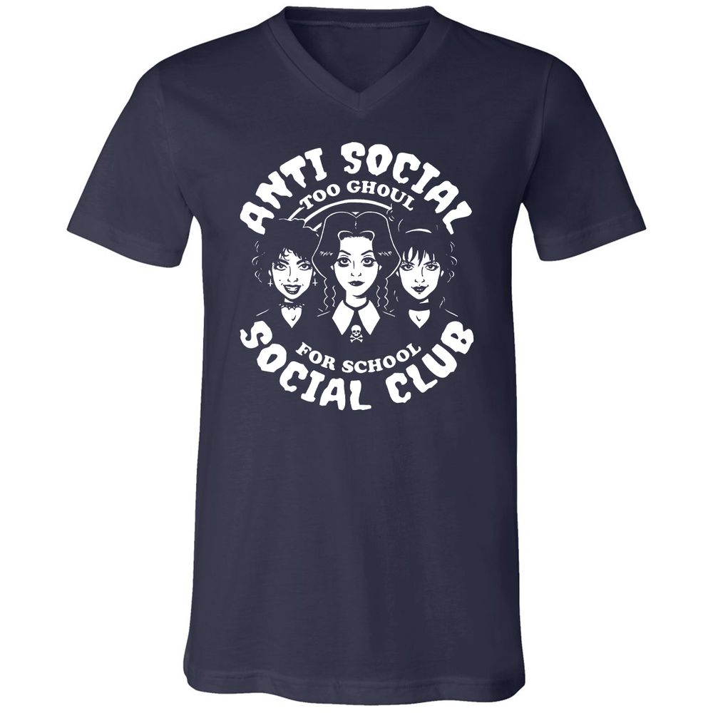 Unisex V-Neck T-Shirt - Q78NJGAG - Navy - 2