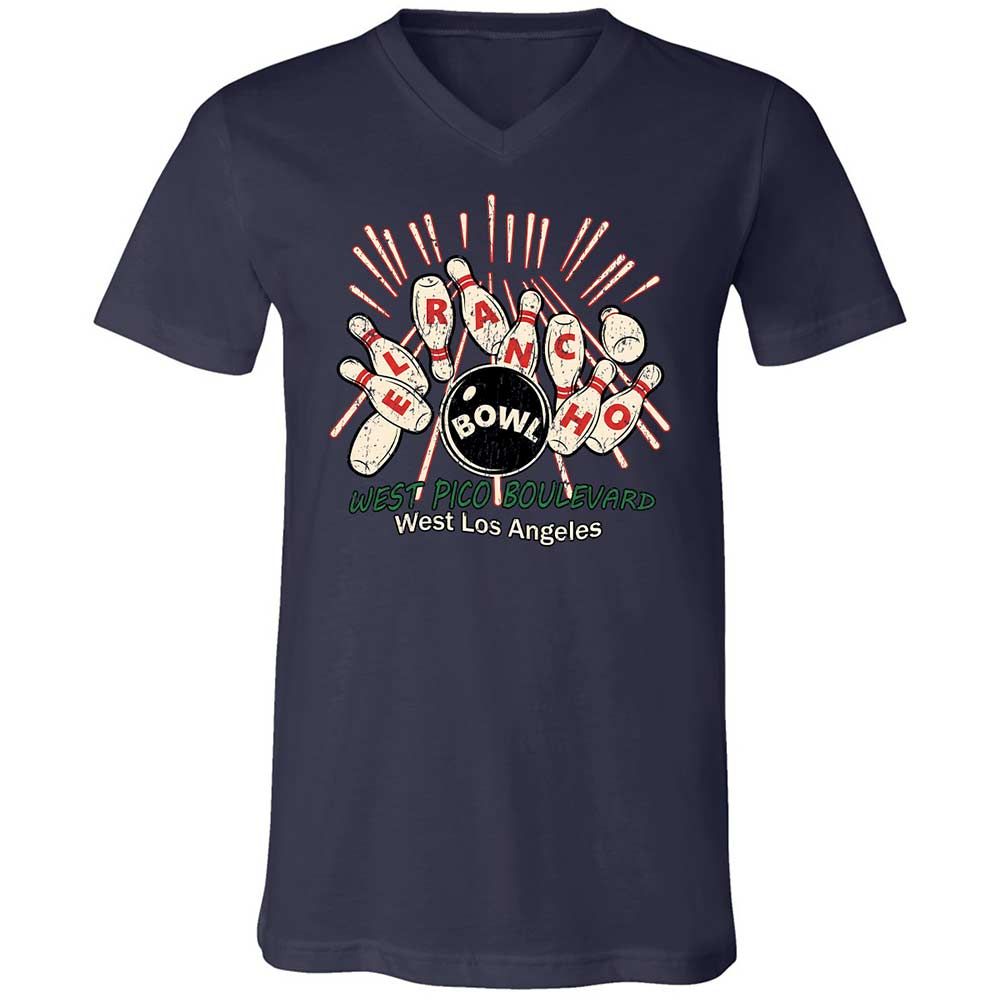 Unisex V-Neck T-Shirt - C5VAMVBX - Navy - 2