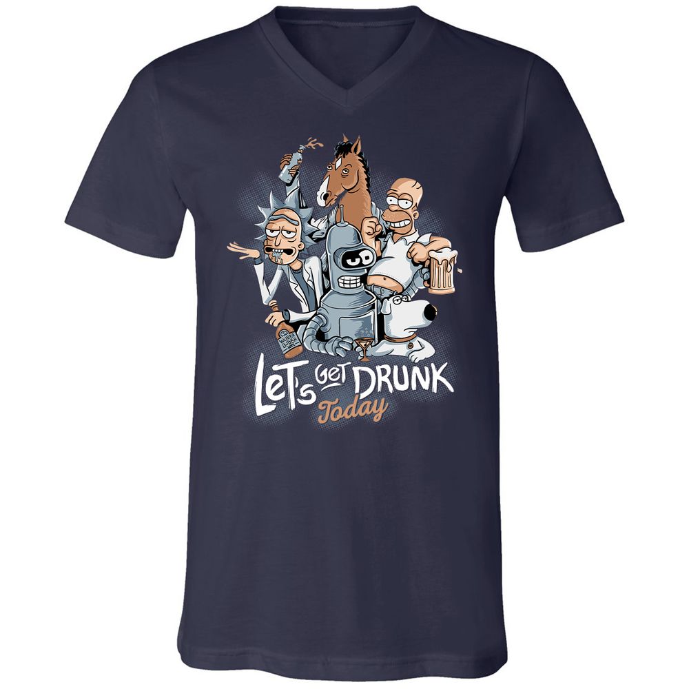 Unisex V-Neck T-Shirt - 7X55F3FL - Navy - 2
