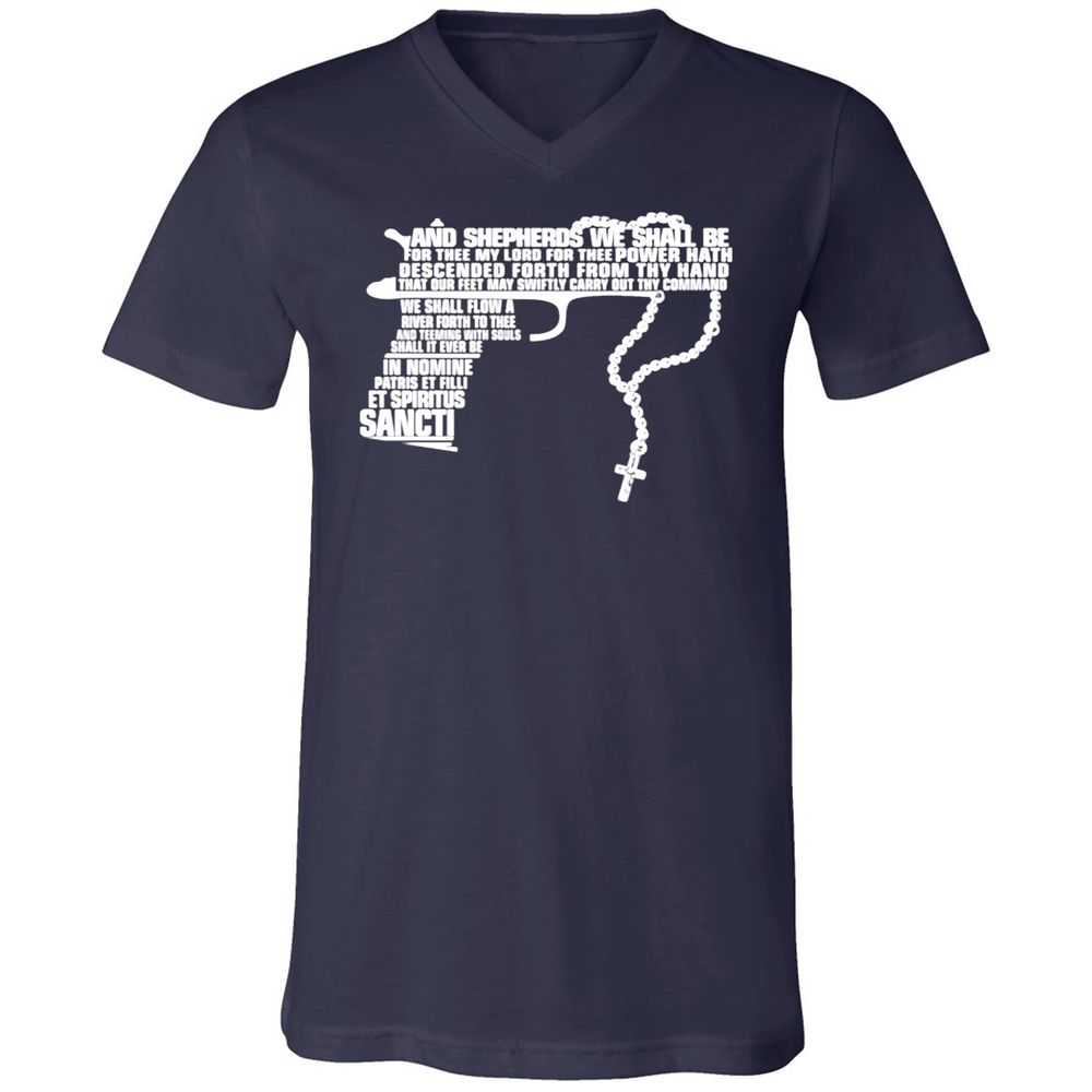 Unisex V-Neck T-Shirt - 41C1GSBZ - Navy - 2