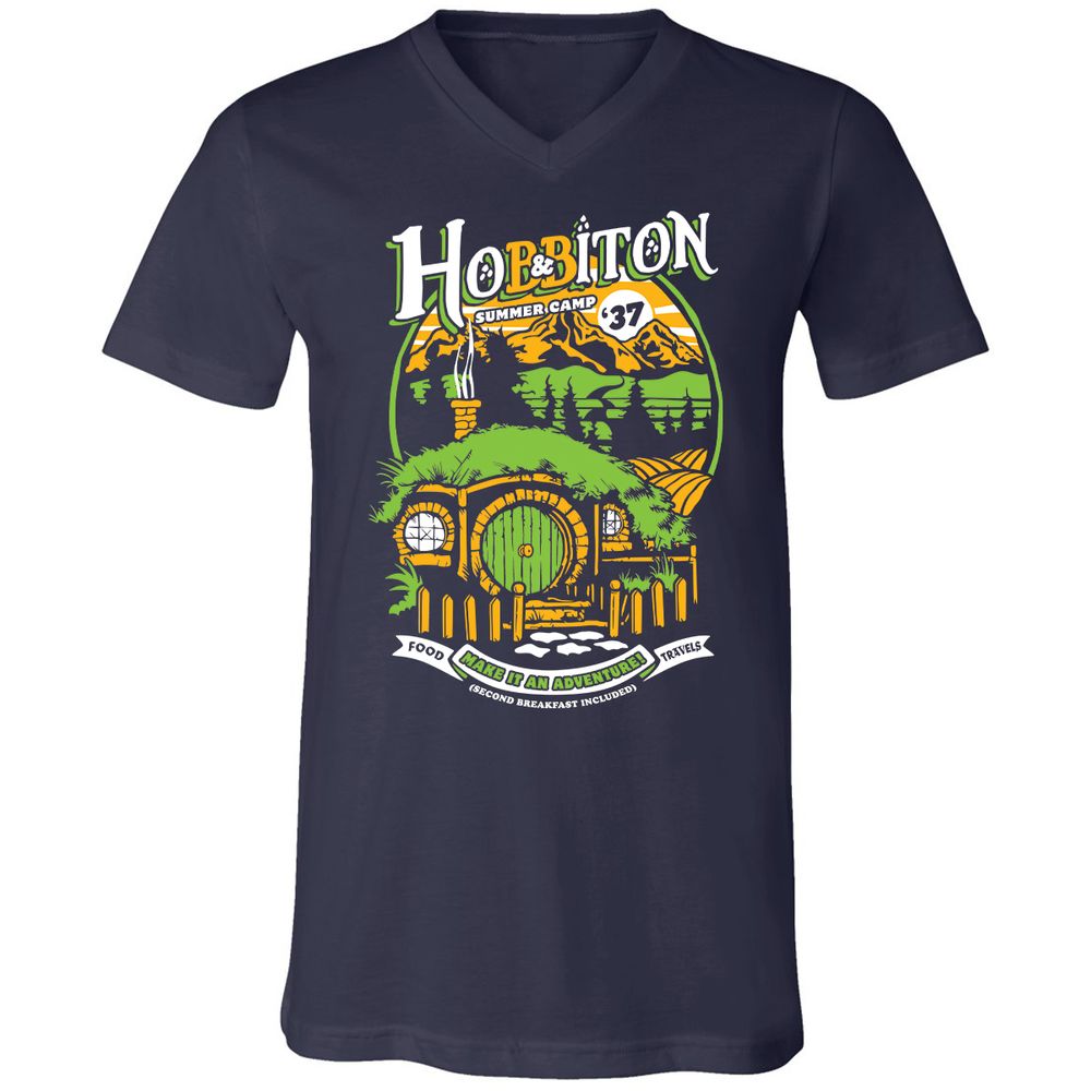 Unisex V-Neck T-Shirt - F7FURN7Q - Navy - 2