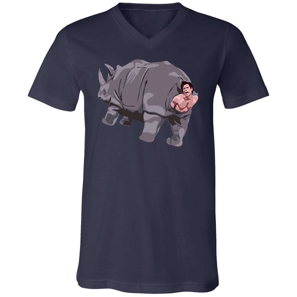 Unisex V-Neck T-Shirt - EJYH1SED - Navy - 2