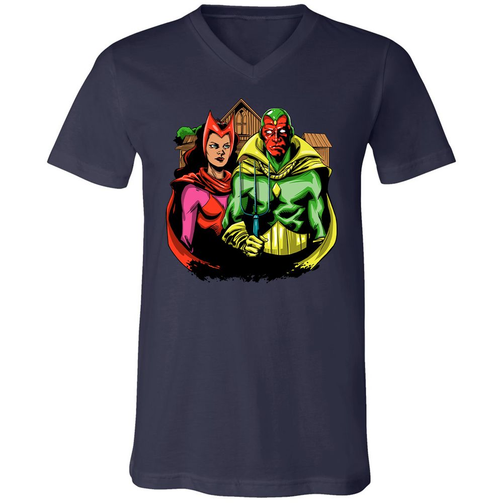 Unisex V-Neck T-Shirt - 5U655XYT - Navy - 2