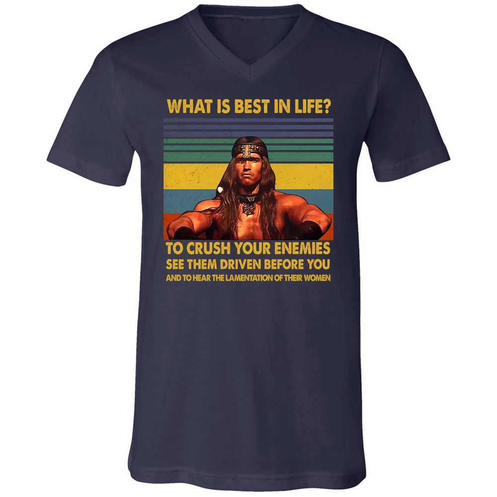 Unisex V-Neck T-Shirt - Y9H9SUUC - Navy - 2