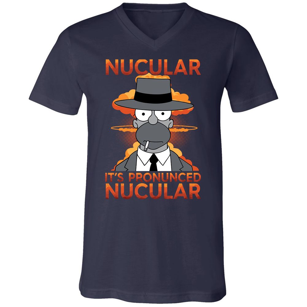 Unisex V-Neck T-Shirt - HLG2PUK5 - Navy - 2