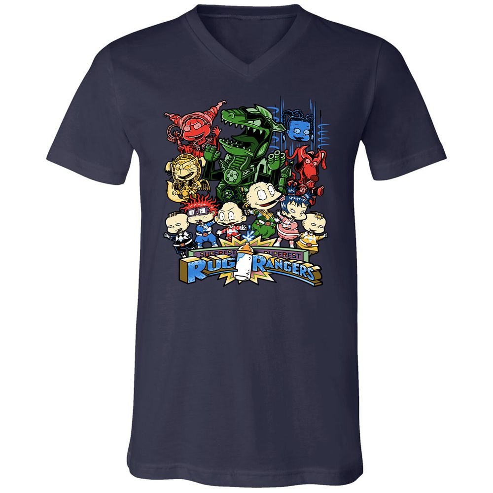 Unisex V-Neck T-Shirt - XFUJG6YF - Navy - 2
