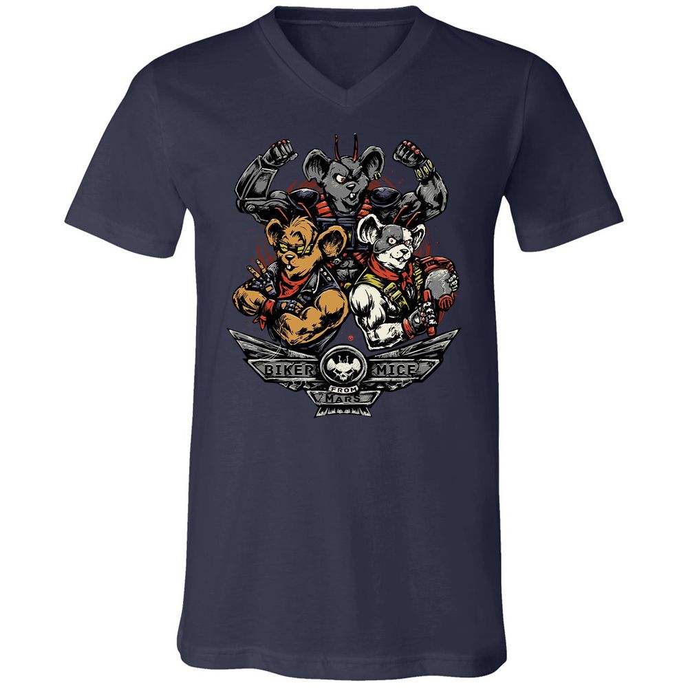 Unisex V-Neck T-Shirt - Z51R8RRB - Navy - 2