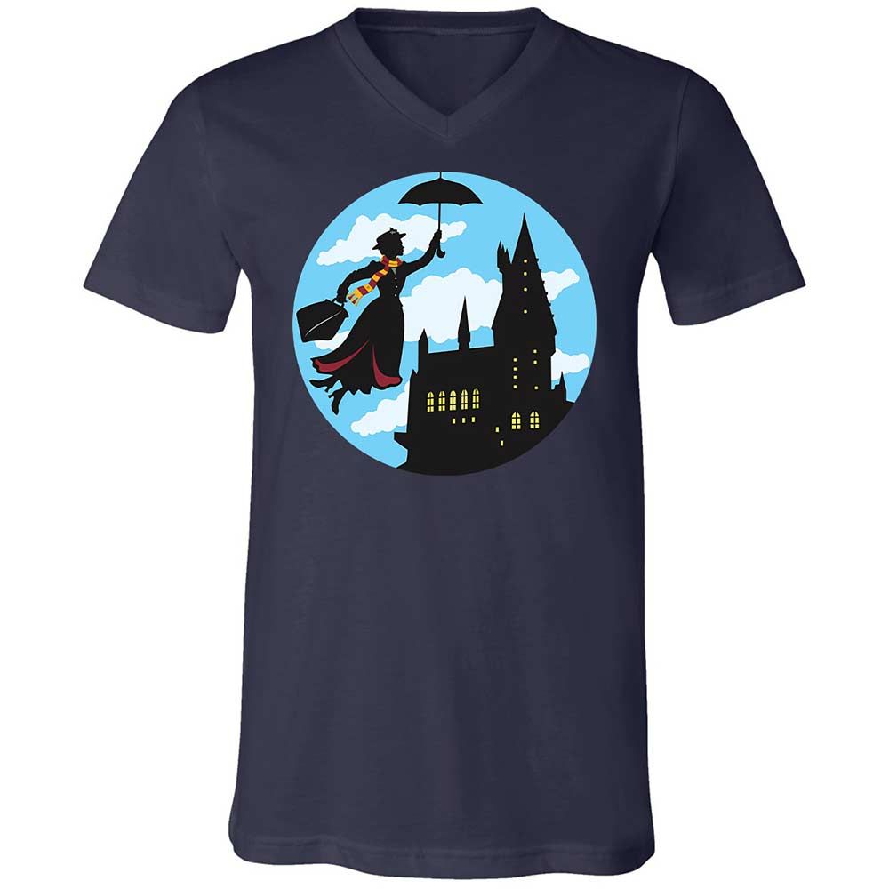 Unisex V-Neck T-Shirt - PAEVQAQF - Navy - 2