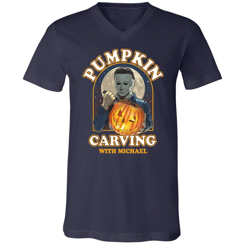 Unisex V-Neck T-Shirt - WK3CV2KG - Navy - 2