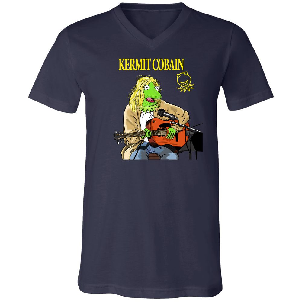 Unisex V-Neck T-Shirt - 5UNSC6L1 - Navy - 2