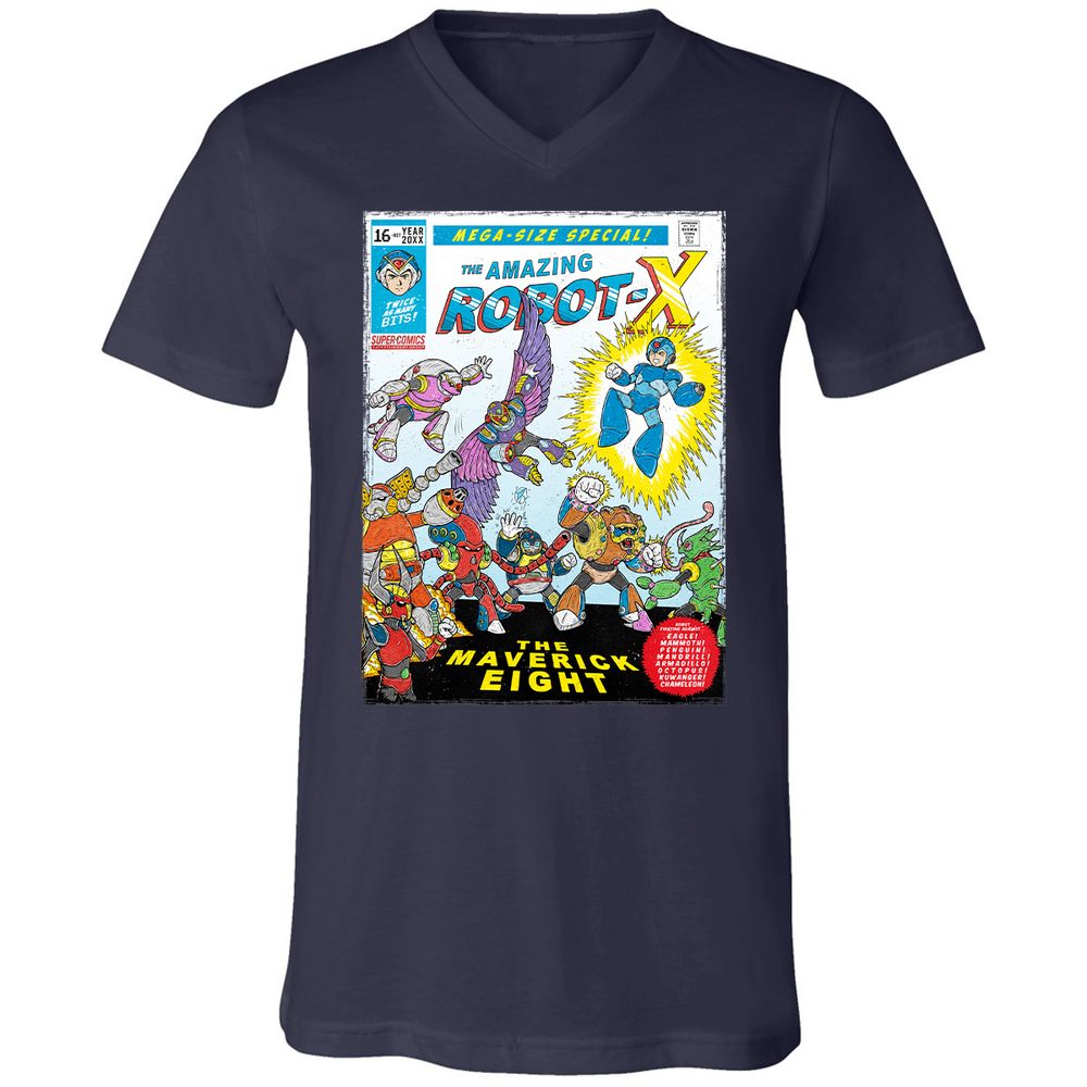 Unisex V-Neck T-Shirt - 6KNQZDAD - Navy - 2