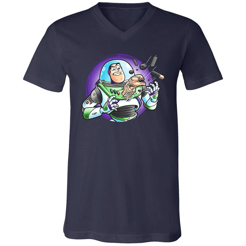 Unisex V-Neck T-Shirt - WGDGBRFN - Navy - 2