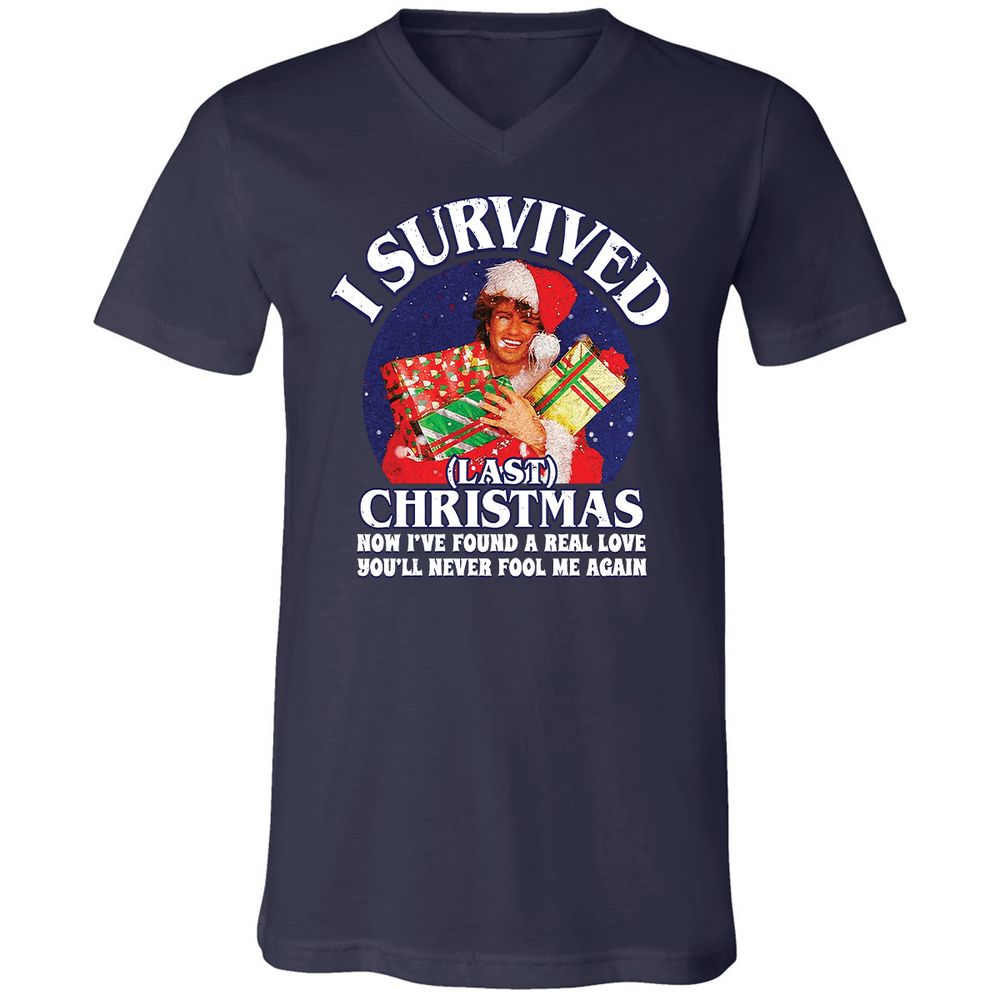 Unisex V-Neck T-Shirt - Q3HAJ973 - Navy - 2