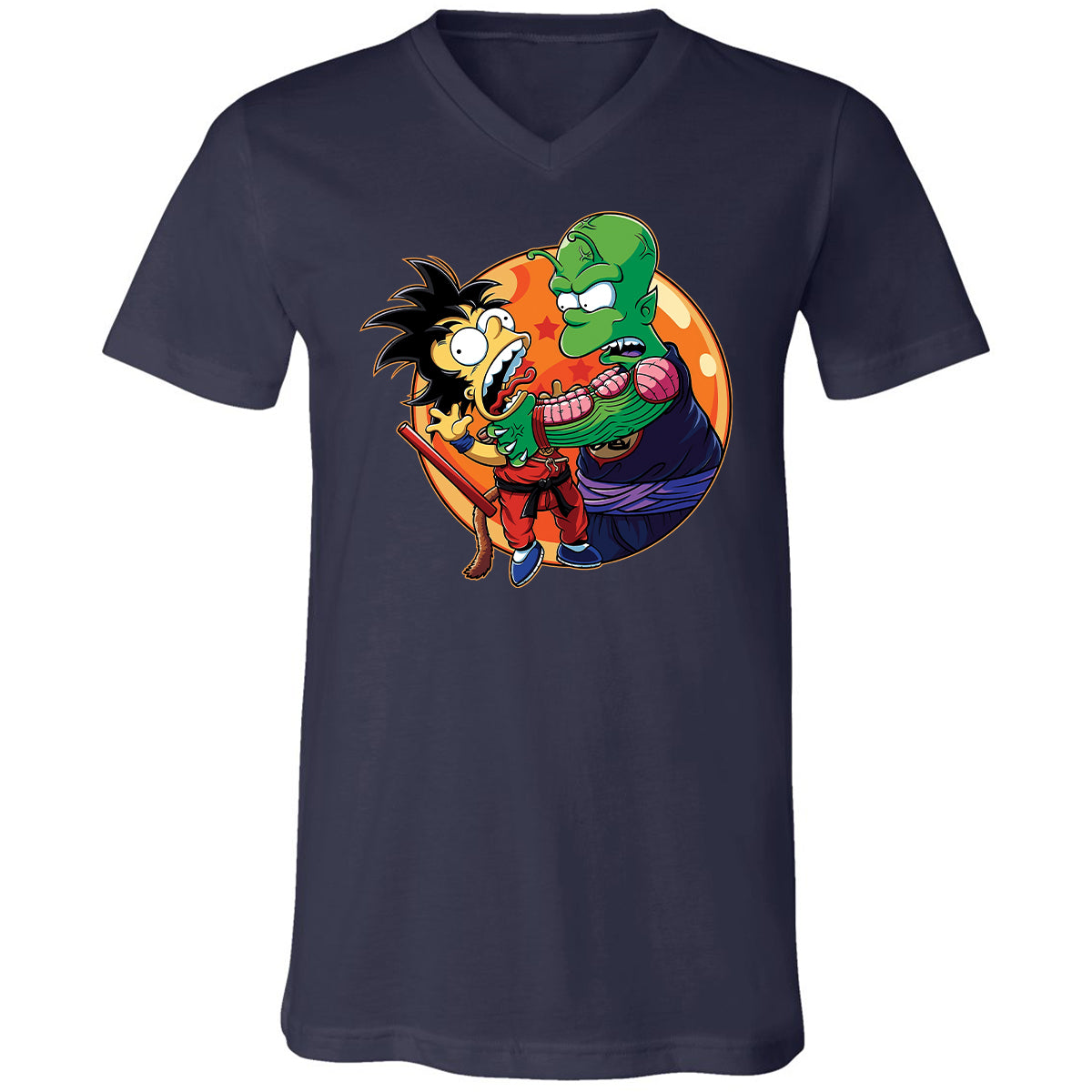 Unisex V-Neck T-Shirt - XSDDKHK3 - Navy - 2