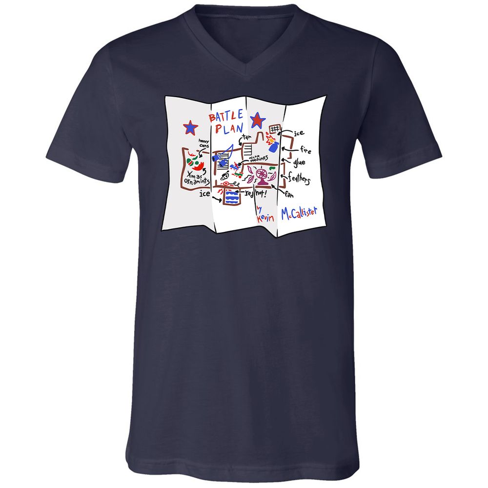 Unisex V-Neck T-Shirt - JS1J7XUR - Navy - 2