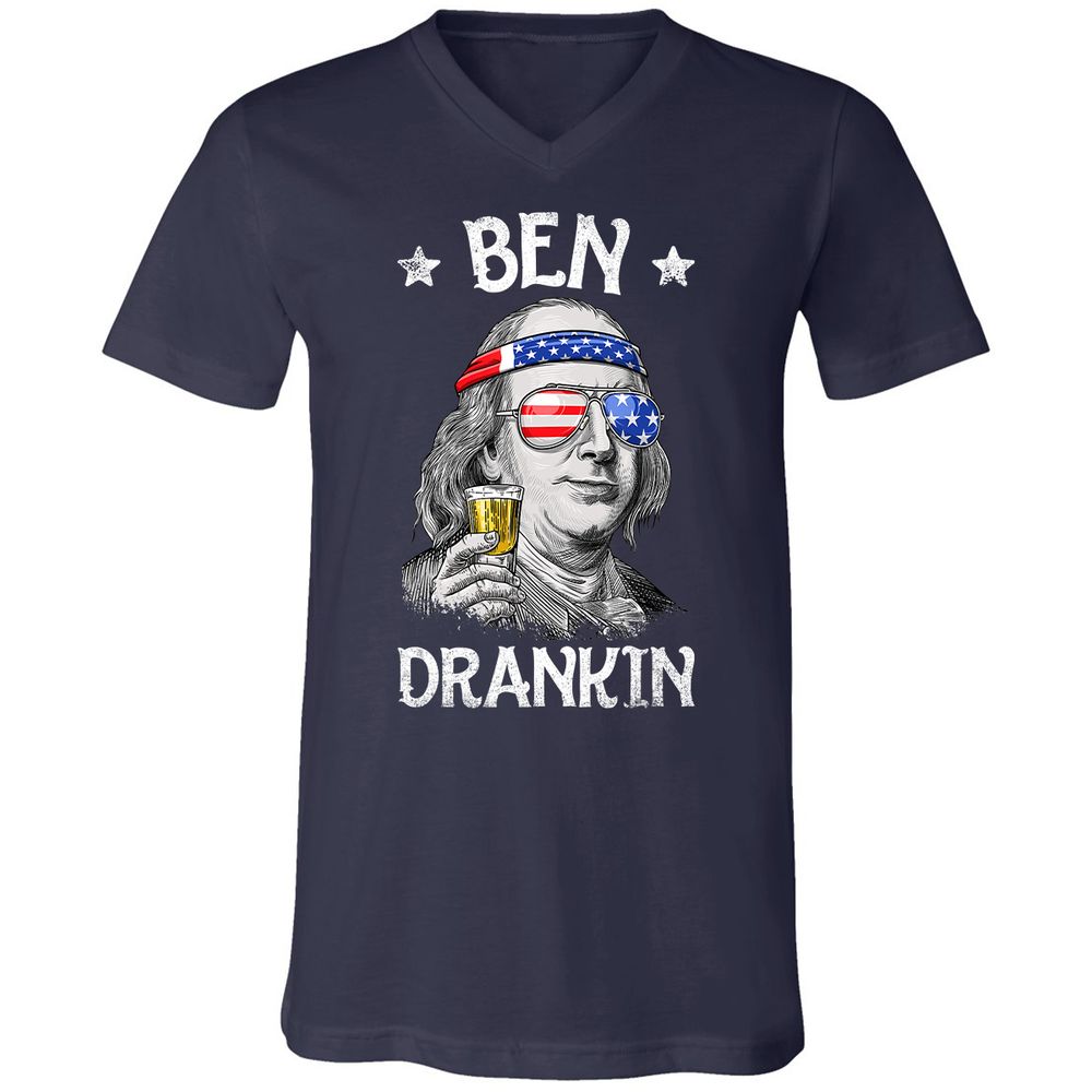 Unisex V-Neck T-Shirt - 8LX3S7S1 - Navy - 2