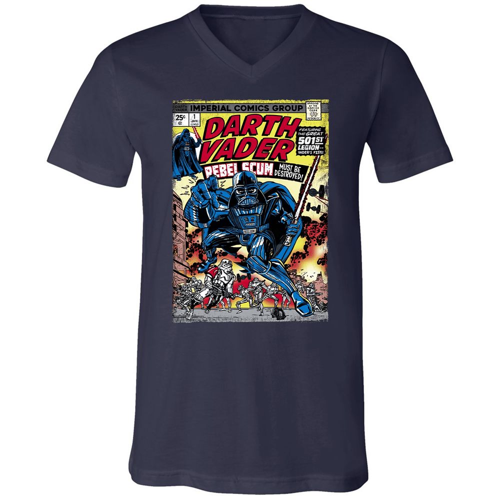 Unisex V-Neck T-Shirt - SB6UK3FJ - Navy - 2