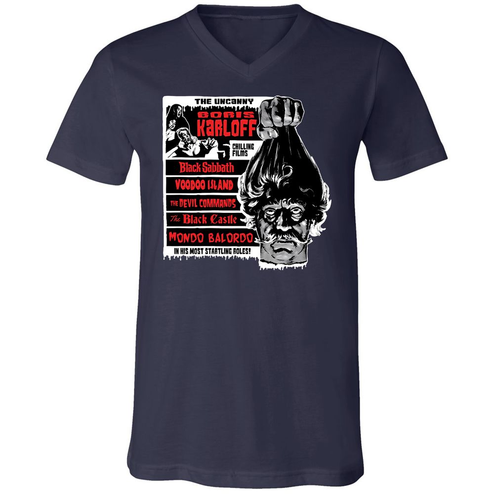 Unisex V-Neck T-Shirt - UY9KG73G - Navy - 2