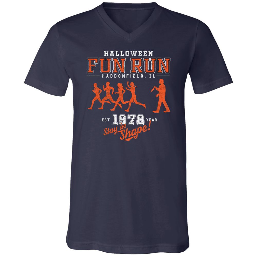 Unisex V-Neck T-Shirt - MDKT6FNK - Navy - 2