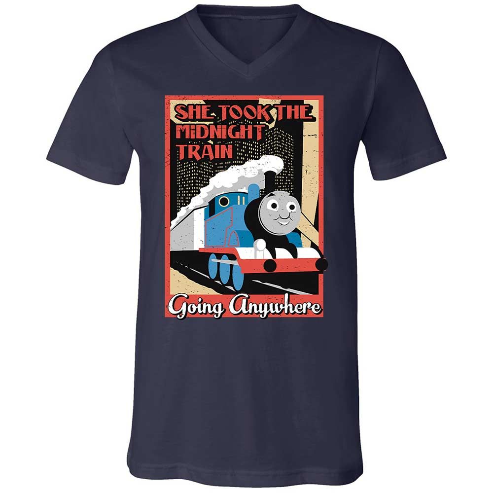 Unisex V-Neck T-Shirt - 4FNZSVWU - Navy - 2