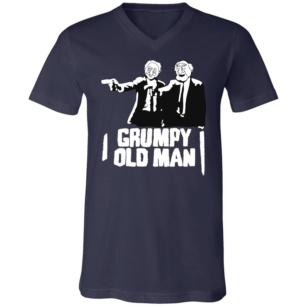 Unisex V-Neck T-Shirt - JQ1H69BQ - Navy - 2
