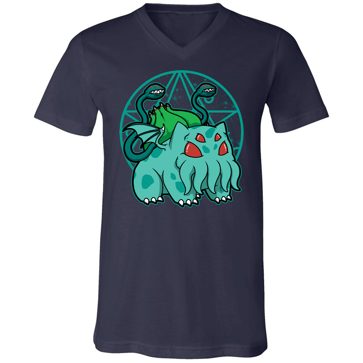 Unisex V-Neck T-Shirt - ZUWGGR9Q - Navy - 2