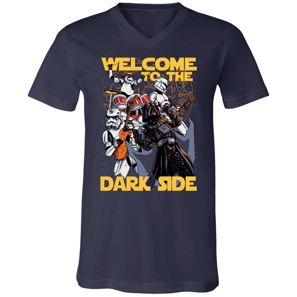 Unisex V-Neck T-Shirt - WXU3FY1G - Navy - 2