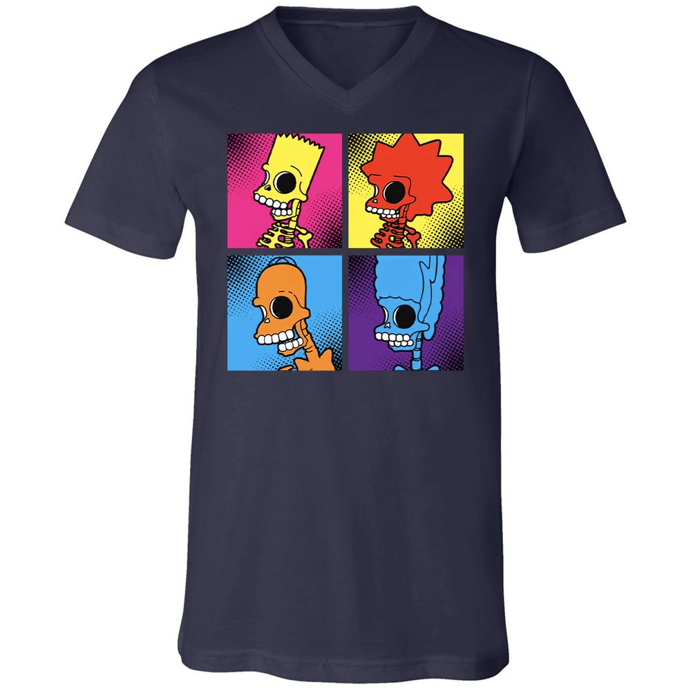 Unisex V-Neck T-Shirt - 5S9KB44U - Navy - 2