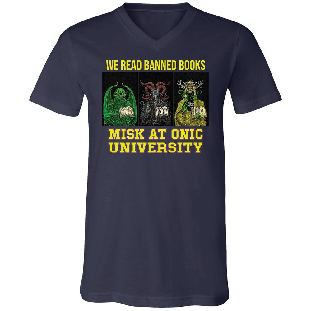 Unisex V-Neck T-Shirt - QBX7UKF6 - Navy - 2