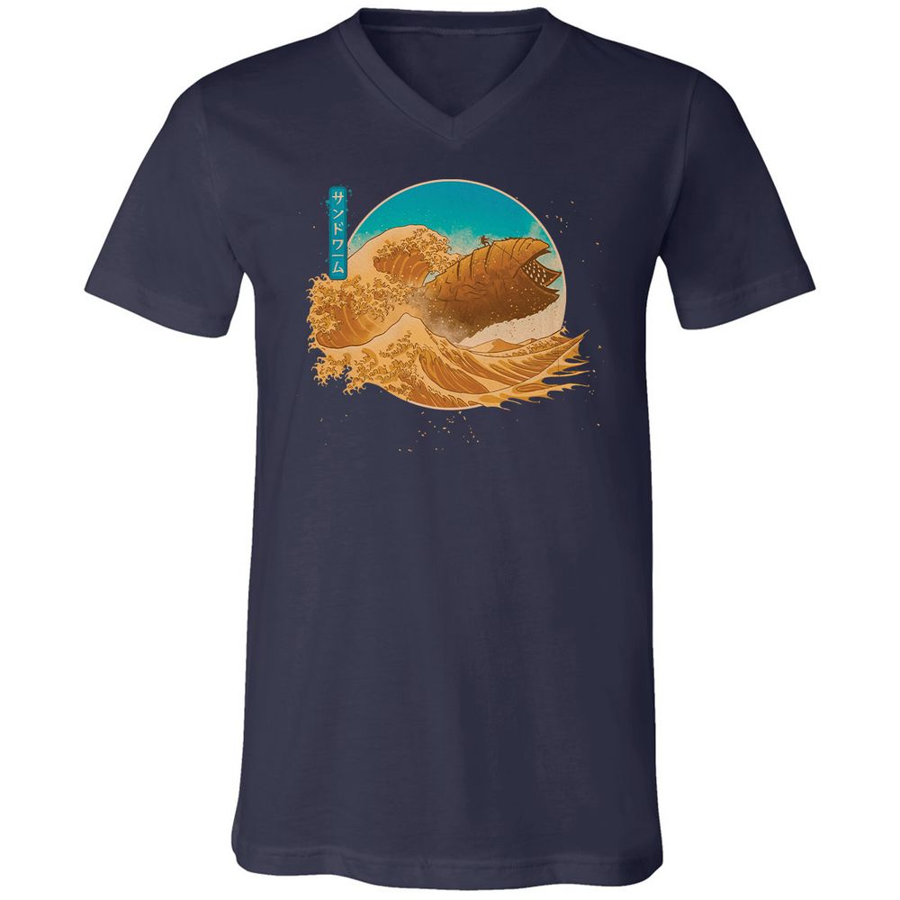 Unisex V-Neck T-Shirt - VXWQQW9Z - Navy - 2