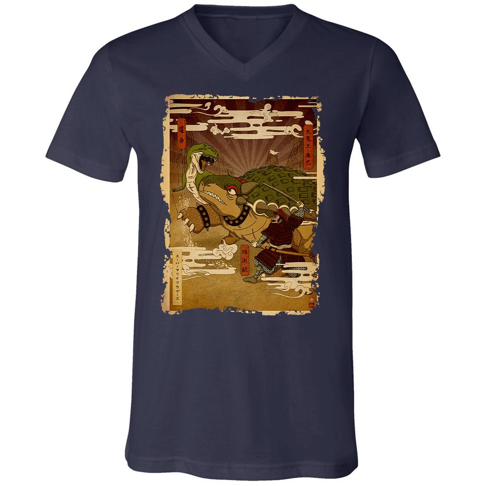 Unisex V-Neck T-Shirt - L7X3GNUC - Navy - 2