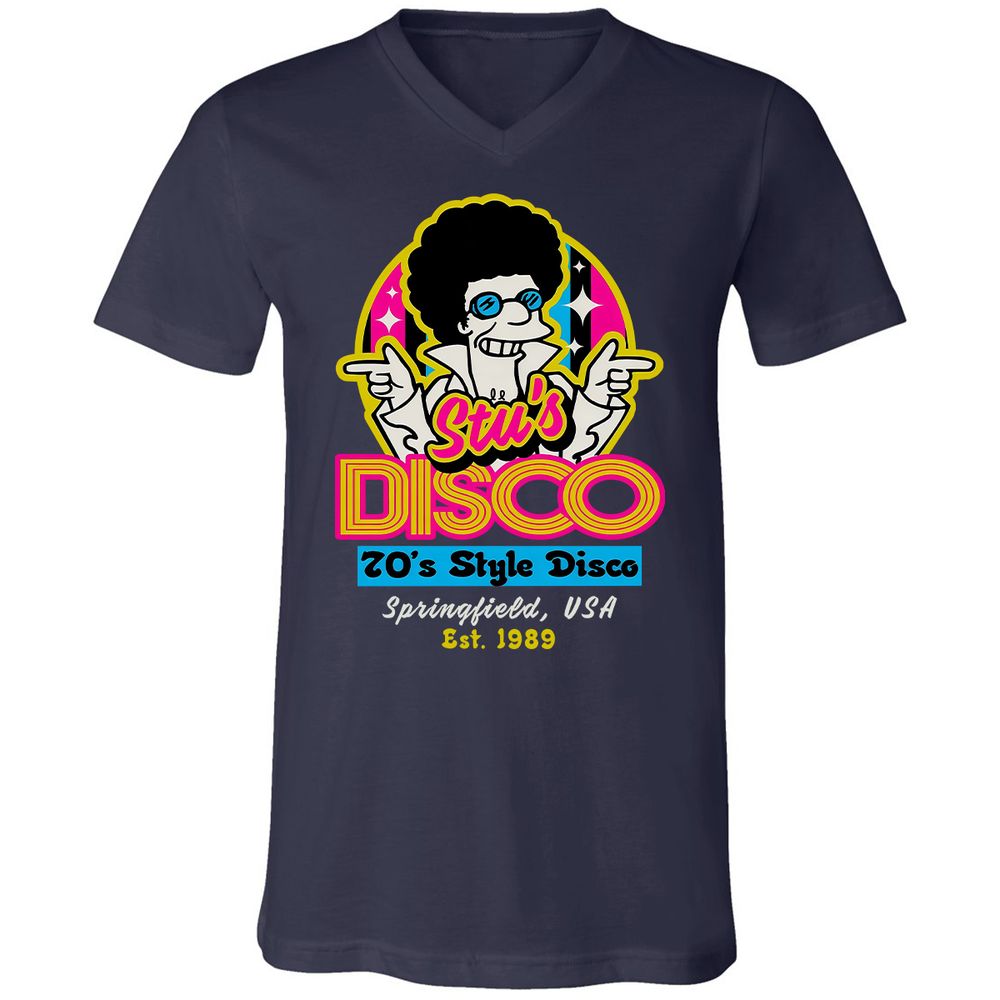 Unisex V-Neck T-Shirt - 7QZ6GXXU - Navy - 2