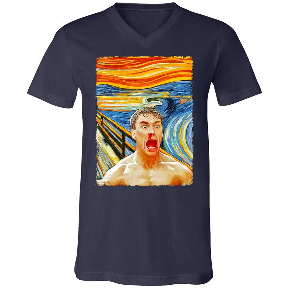 Unisex V-Neck T-Shirt - PJBVXW67 - Navy - 2